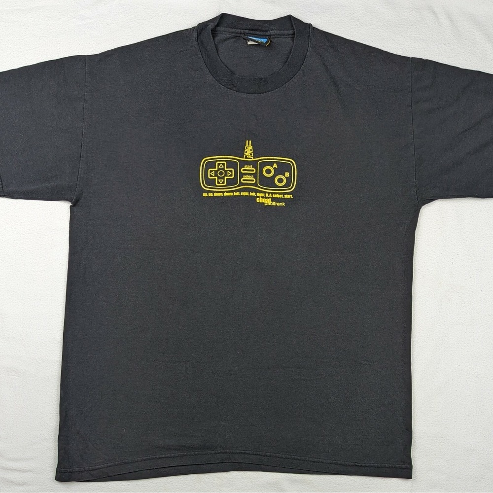 Vintage Paul‎ Frank KONAMI CODE Y2K NES GAME CONTROLLER SHIRT Black Medium